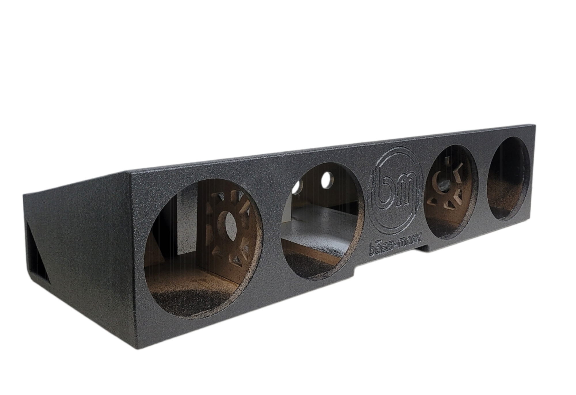 BASS-MAXX 2019-UP GM CREW CAB POLY COATED QUAD 10" PORTED FRONT FIRE ENCLOSURE