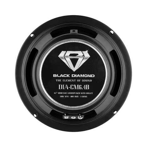 Black Diamond 6.5" Mid-range LoudSpeaker With Bullet 4-Ohm 120 Watts - PAIR