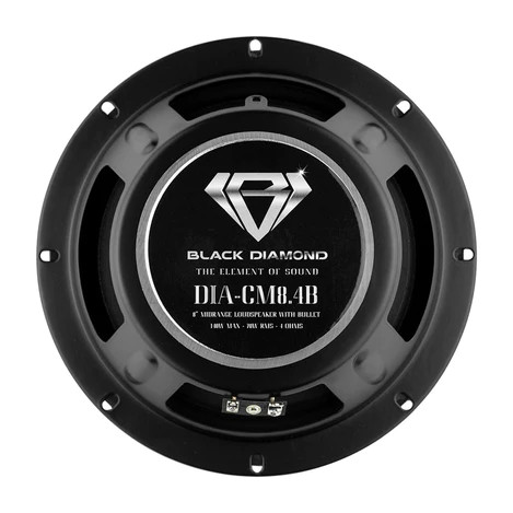 Black Diamond 8" Mid-range LoudSpeaker With Bullet 4-Ohm 120 Watts - PAIR