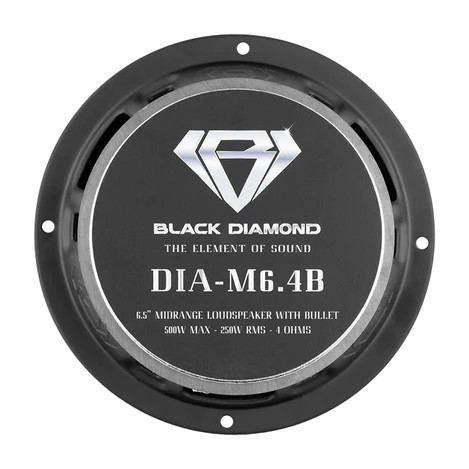 Black Diamond 6.5" Mid-range LoudSpeaker With Bullet 4-Ohm 500 Watts