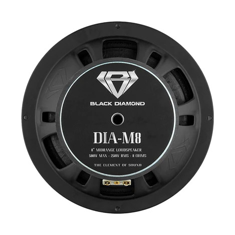 Black Diamond 8" Mid-range LoudSpeaker With Bullet 8-Ohm 500 Watts