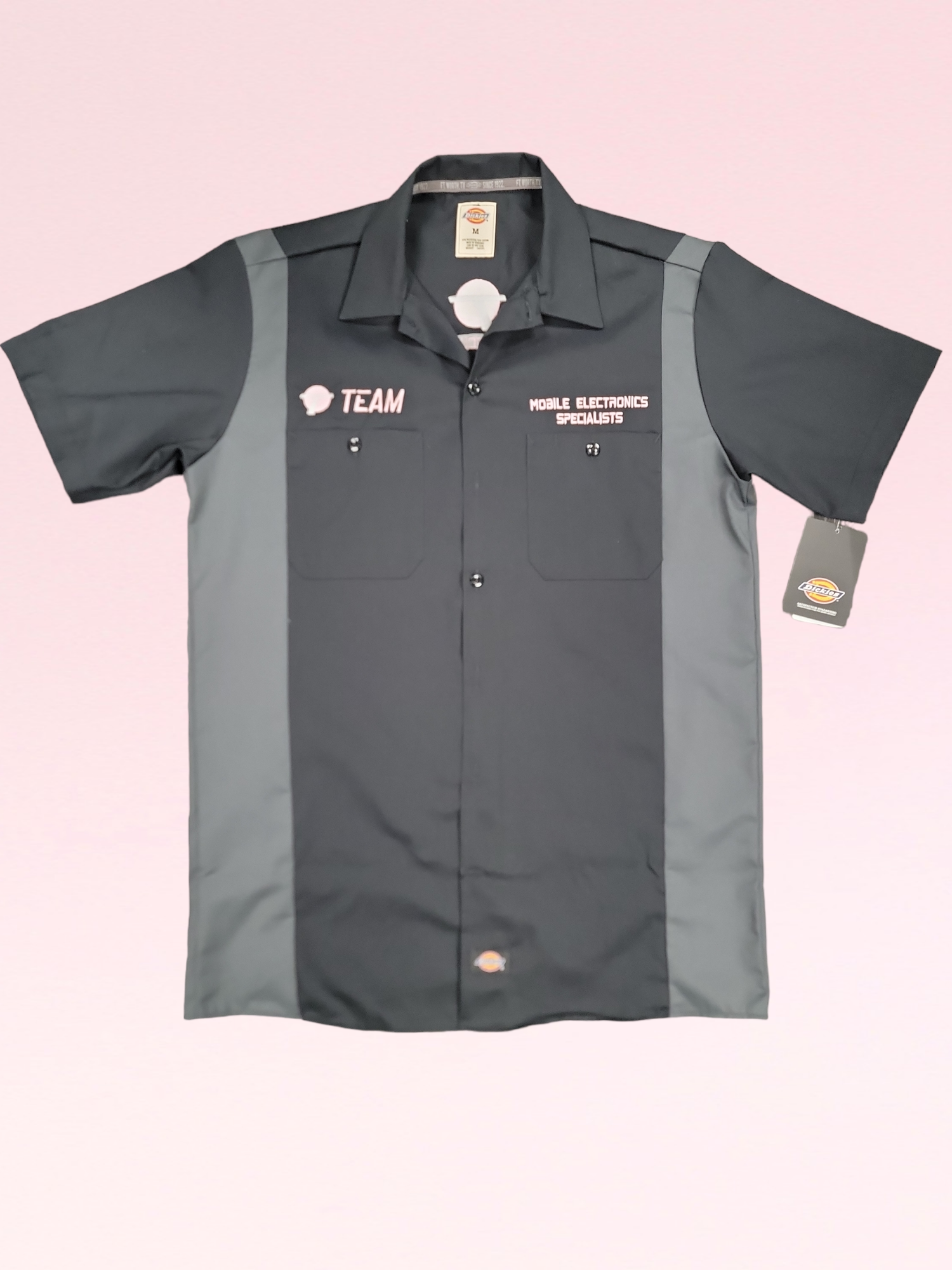 TEAM DICKIES GARAGE EMBROIDERED SHIRT - GRAY / PINK
