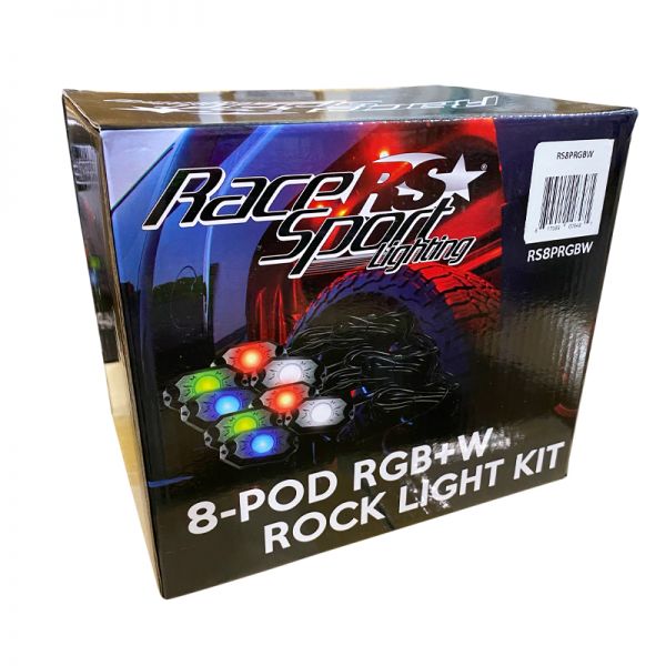 RACESPORT 8 POD MULTI-COLOR ROCK LIGHT KIT RGB & WHITE LED