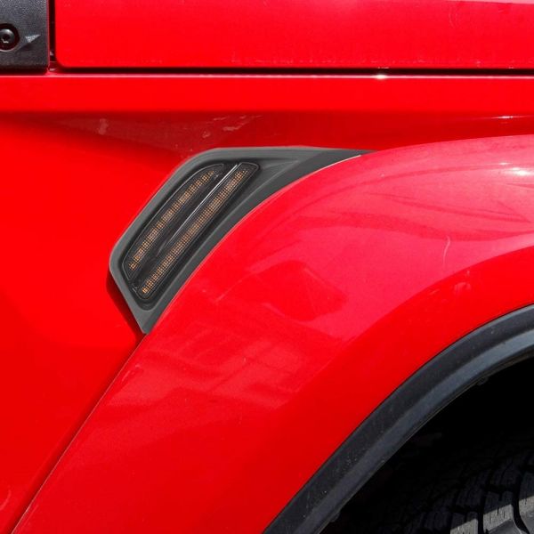 RACESPORT JEEP JL/JT FENDER LED MARKER LIGHTS WITH AMBER LED SMOKED LENS