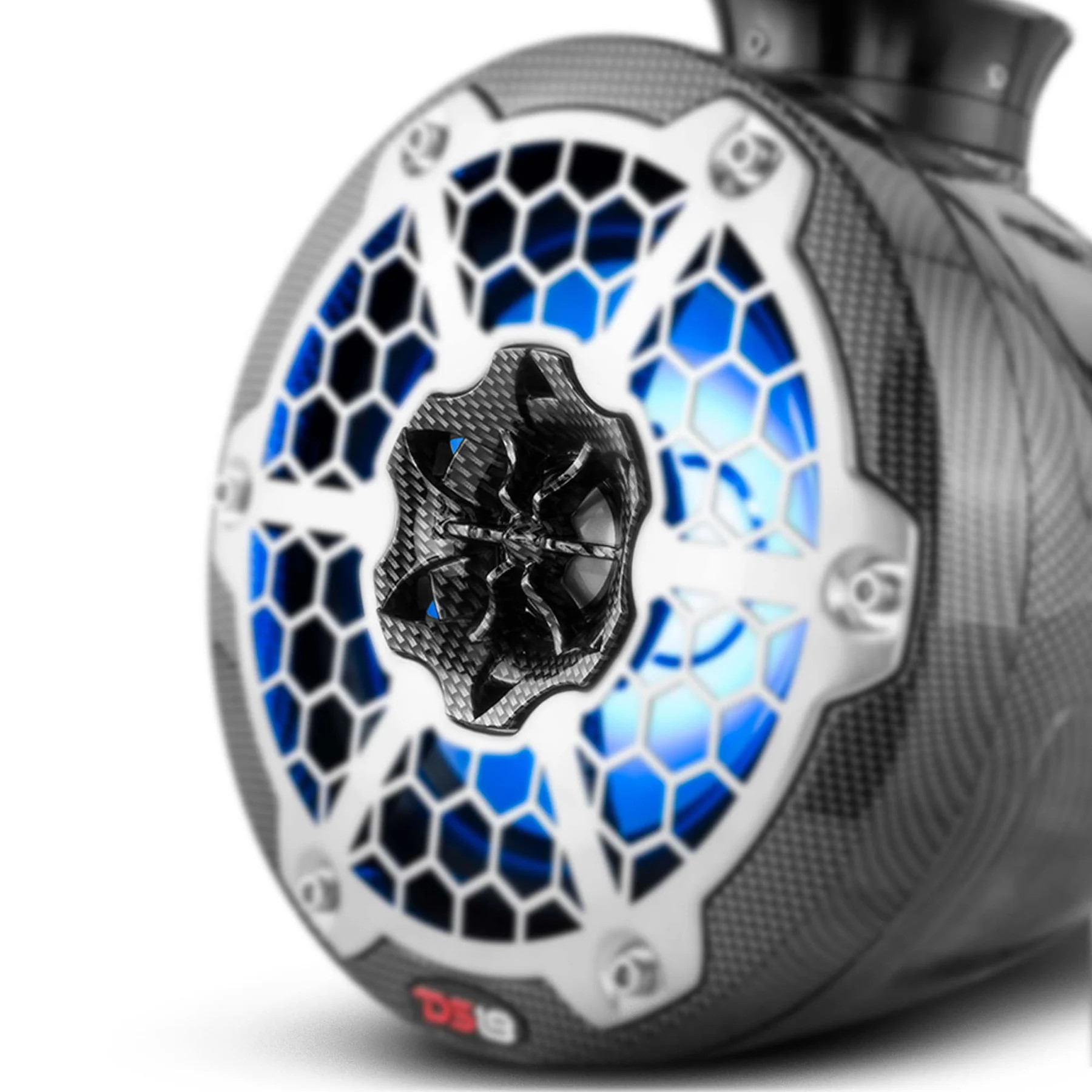 DS18 HYDRO 6" ULTRA SLIM WAKEBOARD TOWER SPEAKER WITH INTEGRATED RGB LED LIGHTS 375W PAIR - CARBON FIBER