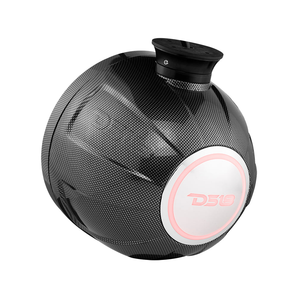 DS18 HYDRO CARBON FIBER 8' ULTRA SLIM MARINE POD SPEAKERS WITH INTEGRATED RGB LED LIGHTS 450 WATTS - PAIR