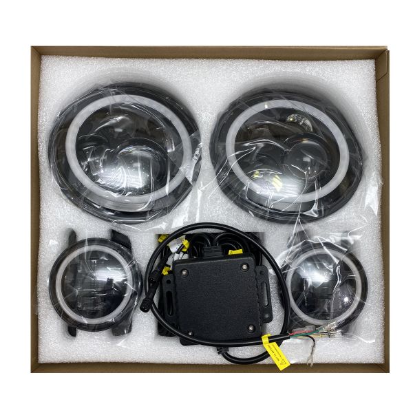RACESPORT JEEP WRANGLER 7" HEADLIGHT AND 4" FOGLIGHT COLORSMART RGB MULTI COLOR SYSTEM