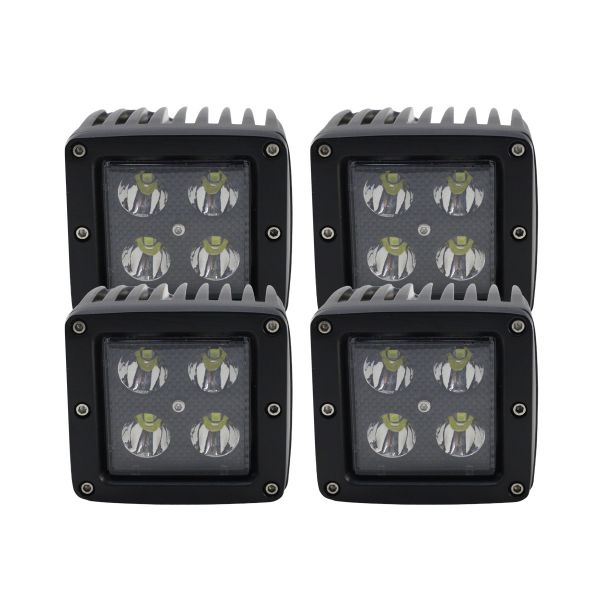 RACESPORT DUAL CUBE SPOT LIGHTS WITH WINDOW PILLAR BRACKET FOR JEEP JK WRANGLER