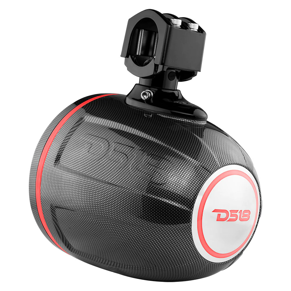DS18 HYDRO 8" MARINE TOWERS PRO HYBRID TWO WAY MIDRANGE SPEAKERS WITH CS8 COVERS - CARBON FIBER