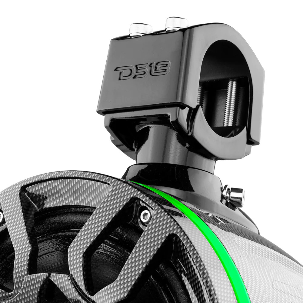 DS18 HYDRO 8" MARINE TOWERS PRO HYBRID TWO WAY MIDRANGE SPEAKERS WITH CS8 COVERS - CARBON FIBER