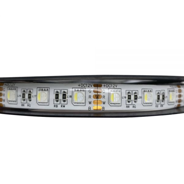 RACESPORT NEW - 16.4ft (5-Meter) RGBW Custom Tape Strip Lighting with IP67 Weatherproof WHITE Print Circuitry - Includes Remote