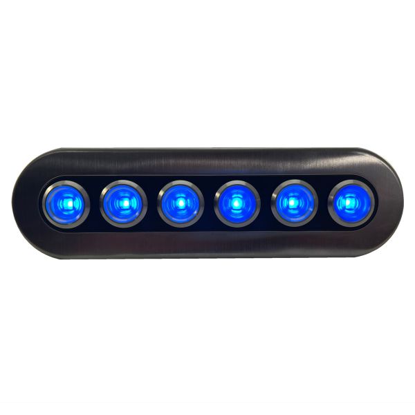 RACESPORT 6-Button 60-Amp On-Off Waterproof Stainless Steel Switch Panel with Pre-Wired and Fused Blue LED On-Off Switches