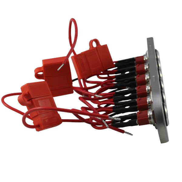 RACESPORT 6-Button 60-Amp On-Off Waterproof Stainless Steel Switch Panel with Pre-Wired and Fused Blue LED On-Off Switches