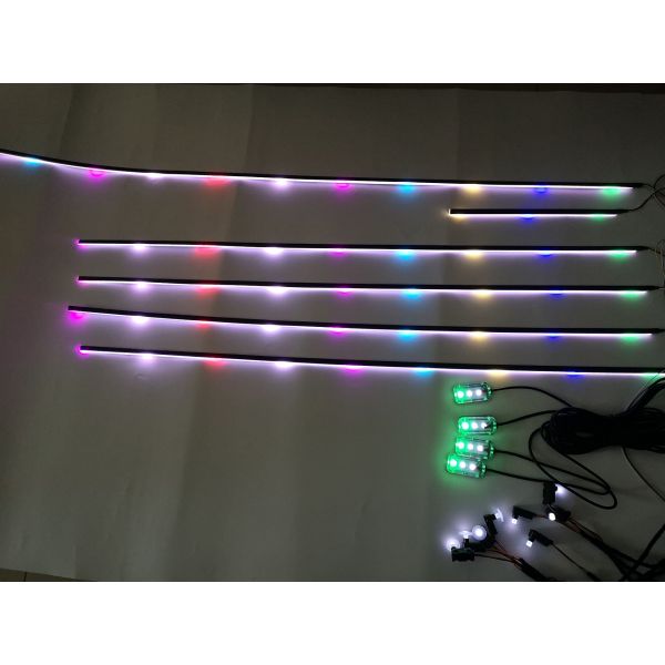 RACESPORT LED Interior Ambient 18-Piece RGBW Multicolor Ultra-Flow Series ColorSmart Vehicle Complete Kit