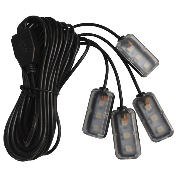 RACESPORT LED Interior Ambient 18-Piece RGBW Multicolor Ultra-Flow Series ColorSmart Vehicle Complete Kit