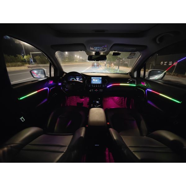 RACESPORT LED Interior Ambient 18-Piece RGBW Multicolor Ultra-Flow Series ColorSmart Vehicle Complete Kit