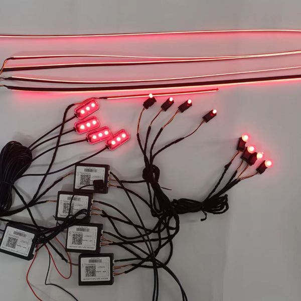 RACESPORT LED Interior Ambient 18-Piece RGBW Multicolor Ultra-Flow Series ColorSmart Vehicle Complete Kit