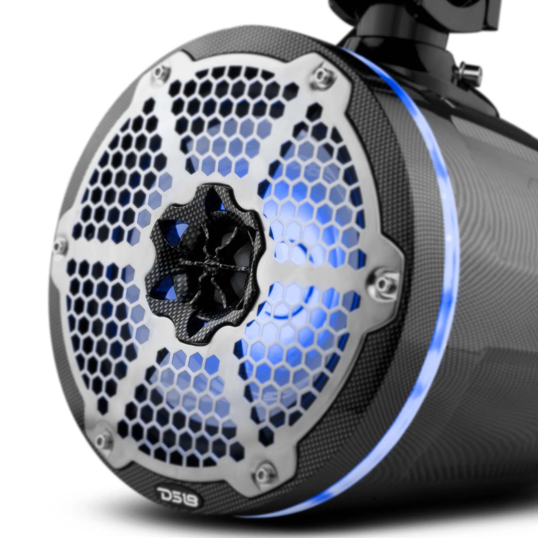 DS18 HYDRO 8" MARINE TOWER WITH RGB LED LIGHTS, 425W - CARBON FIBER FINISH
