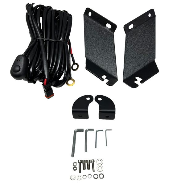 RACESPORT 07-17 Jeep Wrangler JK Kit with 100 Watt CREE LED Light Bar + L18 Hood Bracket Set