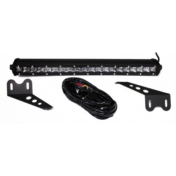 RACESPORT 07-17 Jeep Wrangler JK Kit with 100 Watt CREE LED Light Bar + L18 Hood Bracket Set