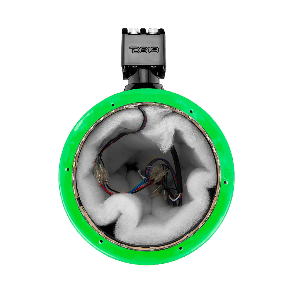 DS18 HYDRO 8" MARINE TOWER WITH INTEGRATED RGB LED LIGHTS - NO SPEAKERS - BLACK CARBON FIBER - EACH