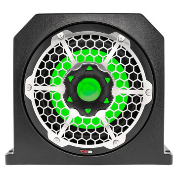 DS18 HYDRO WATERPROOF LOADED SUBWOOFER ENCLOSURE - 10" SUB & 10" PASSIVE RADIATOR, RGB LED BUILT IN - BLACK