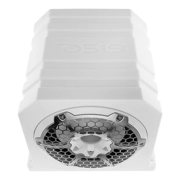 DS18 HYDRO WATERPROOF LOADED SUBWOOFER ENCLOSURE - 10" SUB & 10" PASSIVE RADIATOR, RGB LED BUILT IN - WHITE