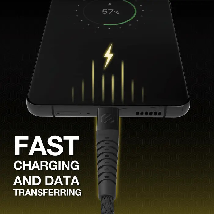 SCOSCHE Strikeline USB-C to USB-C Heavy Duty 4ft Cable (Black)