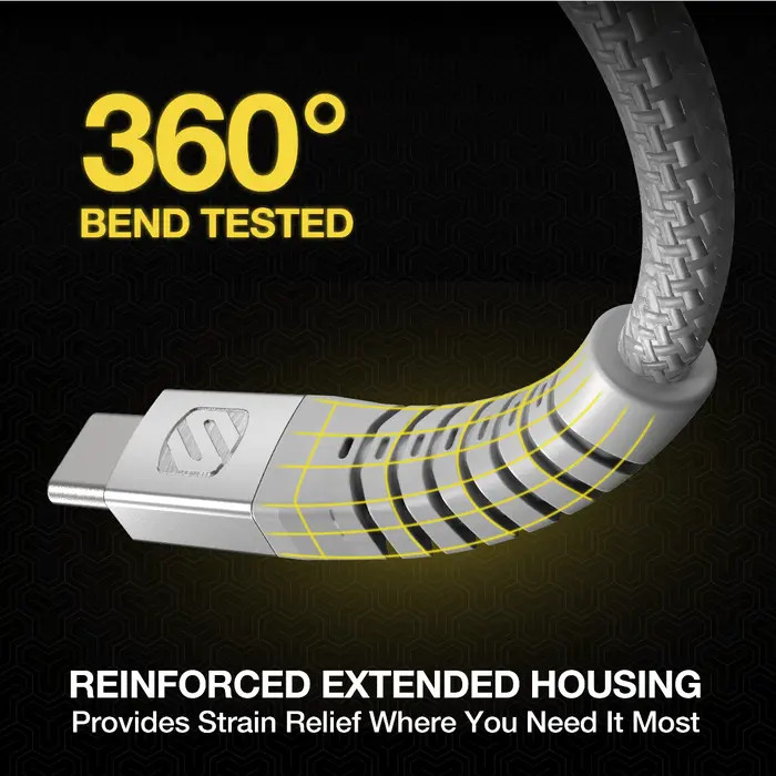 SCOSCHE Strikeline USB-C to Lightning Heavy Duty 4ft Cable (White)