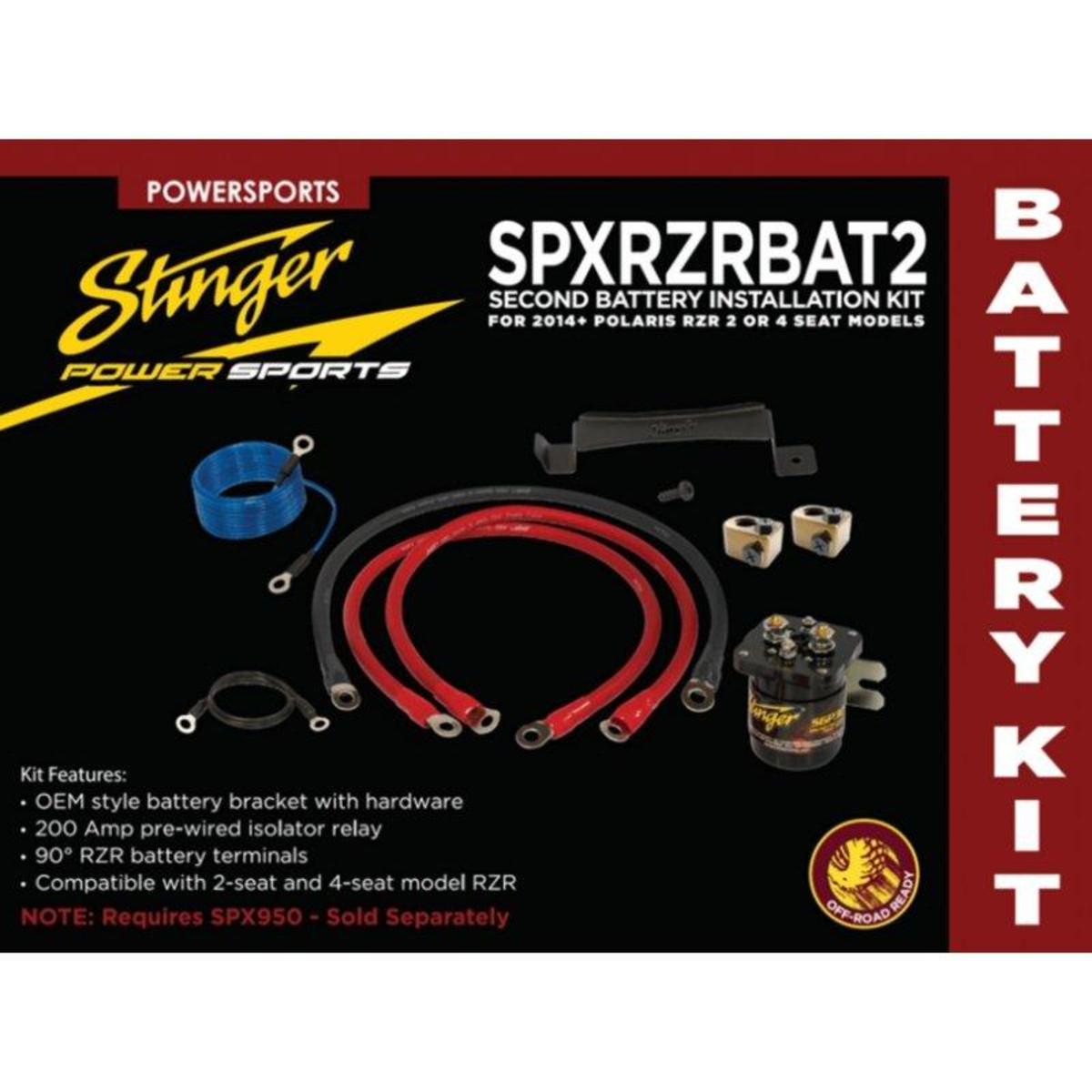 SECOND BATTERY INSTALLATION KIT FOR 2014+ POLARIS RZR