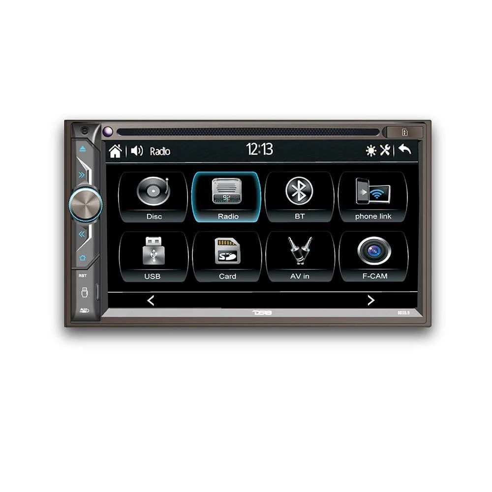 6.9" Touchscreen Double-Din Headunit with DVD, Bluetooth, USB and Mirror Link