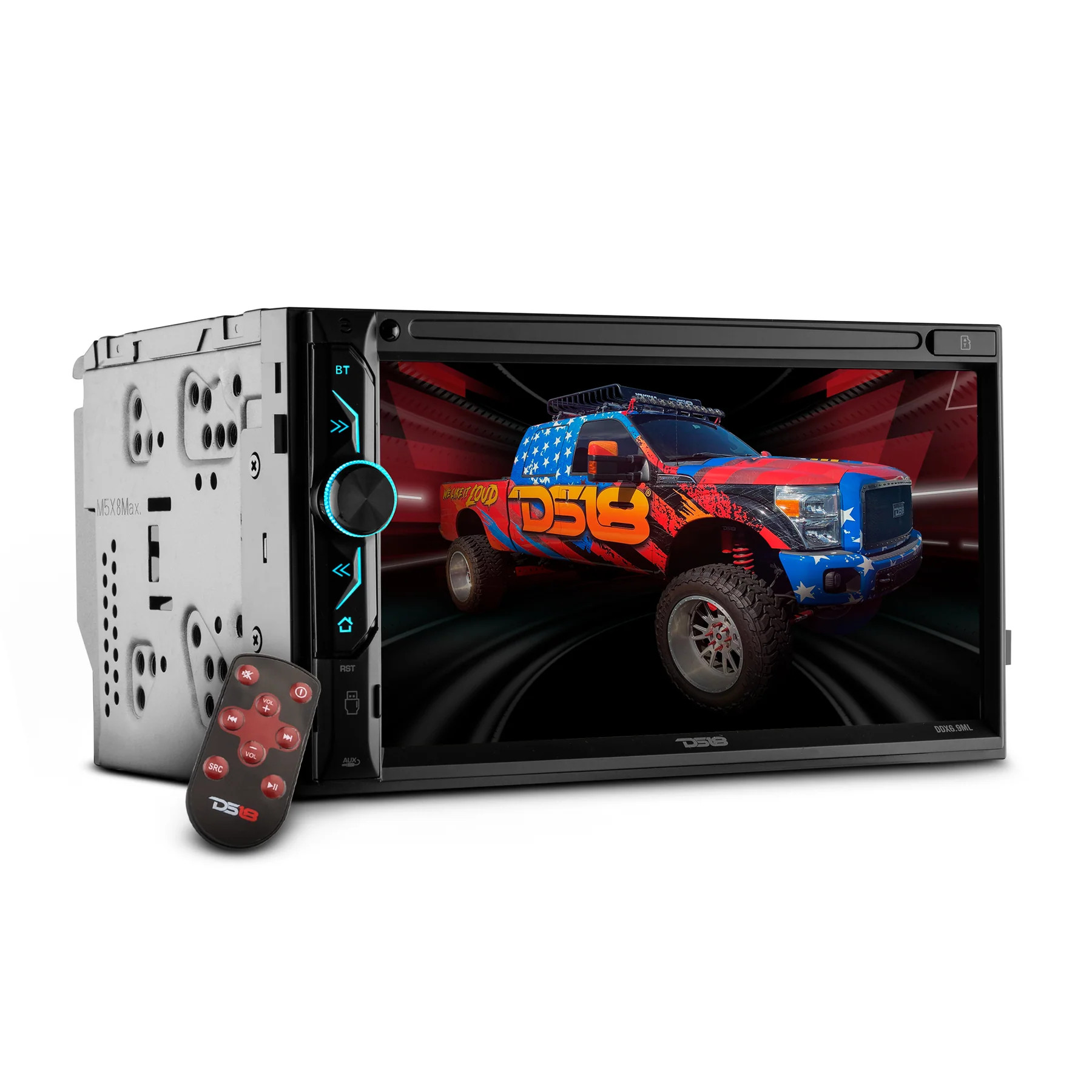 6.9" Touchscreen Double-Din Headunit with DVD, Bluetooth, USB and Mirror Link