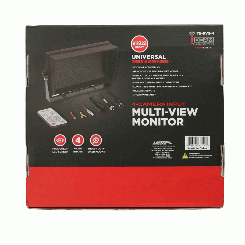 Commercial Quad-View Monitor - 9 Inch