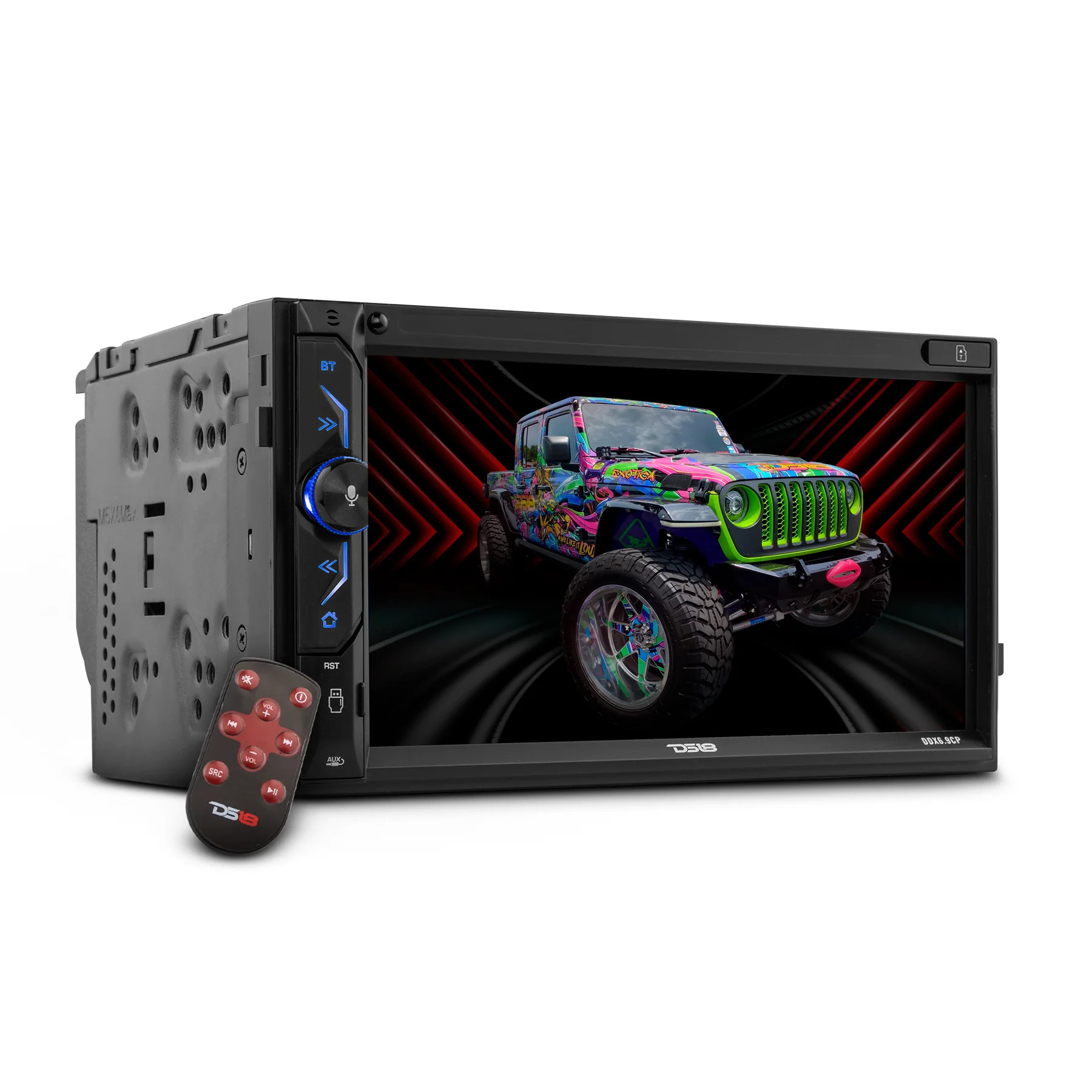 DS18 6.9" TOUCHSCREEN MECHLESS DOUBLE DIN RECEIVER WITH APPLE CARPLAY, BLUETOOTH & MIRROR LINK