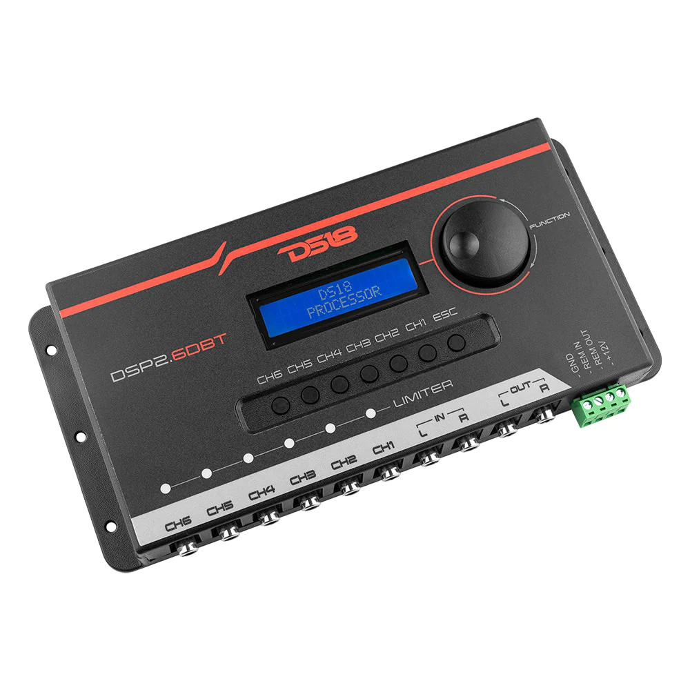 DS18 2-Channel In and 6-Channel Out Digital Sound Processor with Bluetooth and LCD Screen