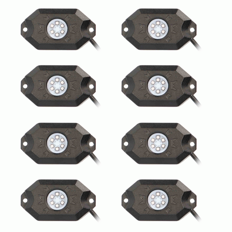 8 Chasing LED rock light kit with Pro Chasing controller 24W