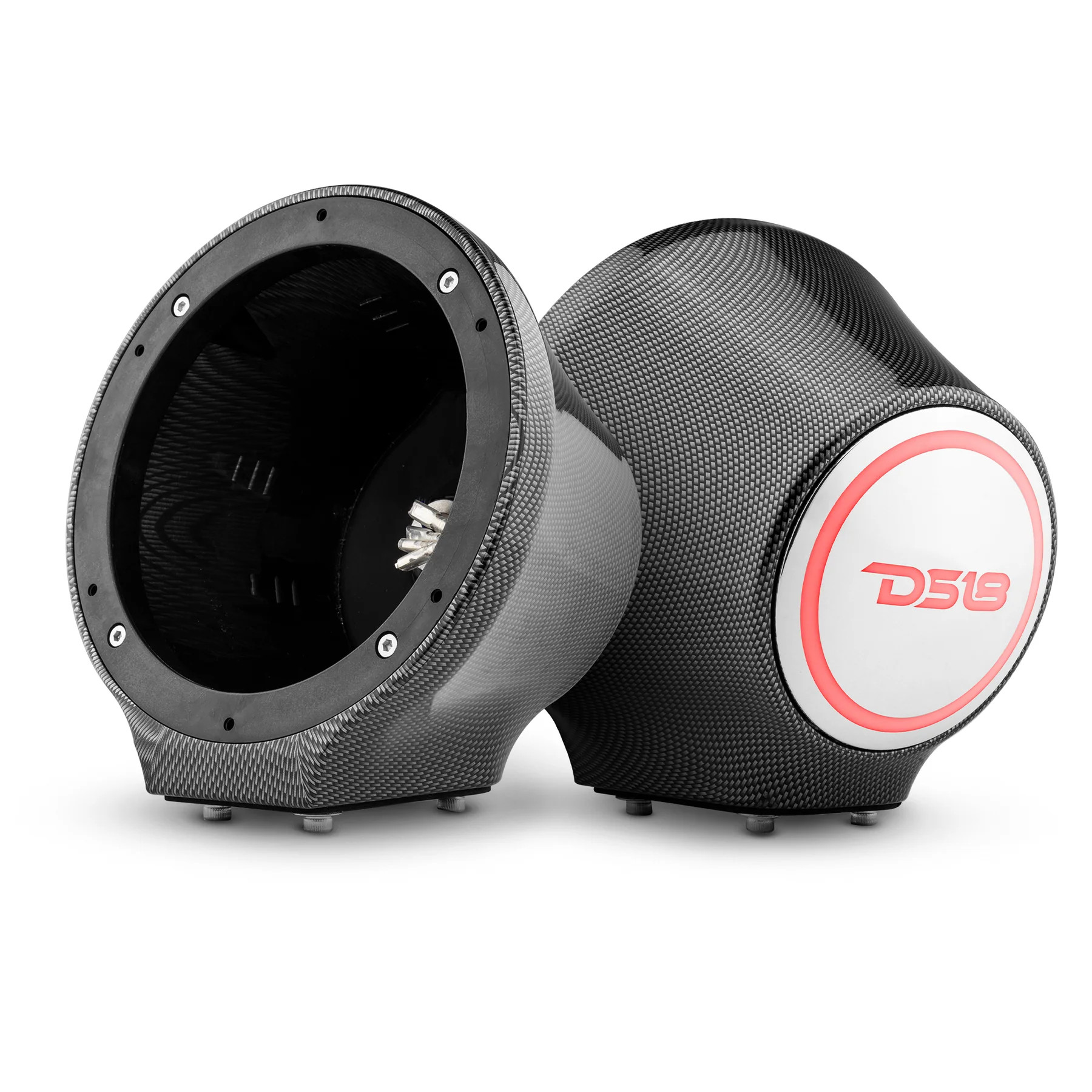 DS18 HYDRO FLAT MOUNT UNIVERSAL POD FOR 6.5" SPEAKERS , BUILT IN RGB LED - CARBON FIBER PAIR DS18 HYDRO FLAT MOUNT UNIVERSAL POD FOR 6.5" SPEAKERS , BUILT IN RGB LED - CARBON FIBER PAIR