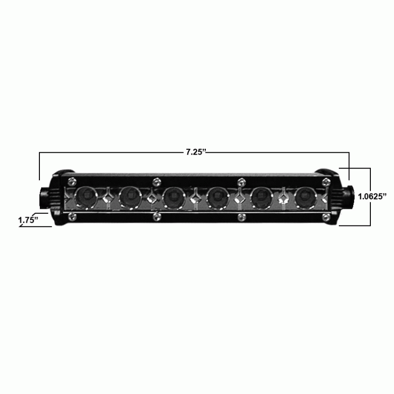 METRA DAYTONA ULTRA SLIM 7.25" 18 WATT SINGLE ROW CREE LED LIGHT BAR