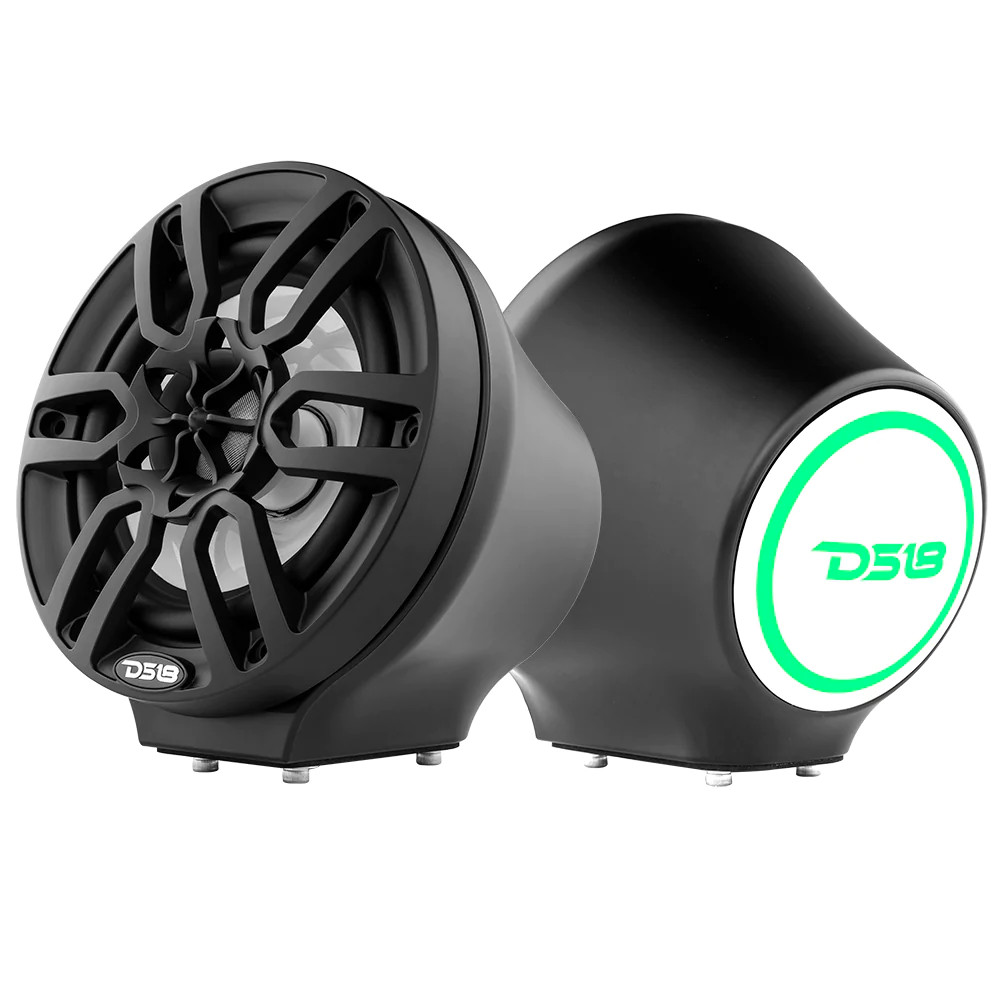 DS18 HYDRO FLAT MOUNT UNIVERSAL POD FOR 6.5" SPEAKERS , BUILT IN RGB LED - BLACK PAIR