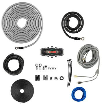DS18 SOUND 4GA HIGH POWER COMPLETE AMP INSTALLATION KIT W/ SUPER FLEX WIRE SILVER EDITION