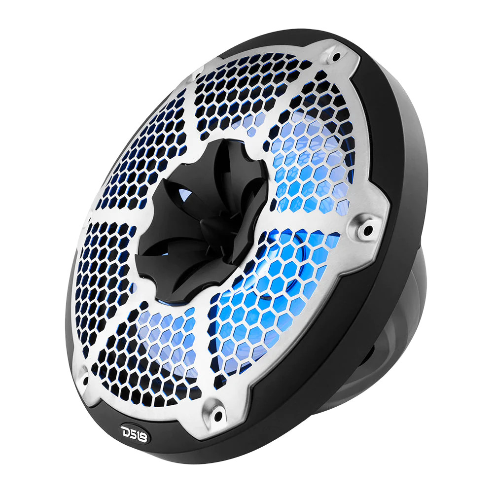 DS18 HYDRO 10" 2-Way Marine Speakers with Bullet Tweeter And Integrated RGB LED Lights  Black