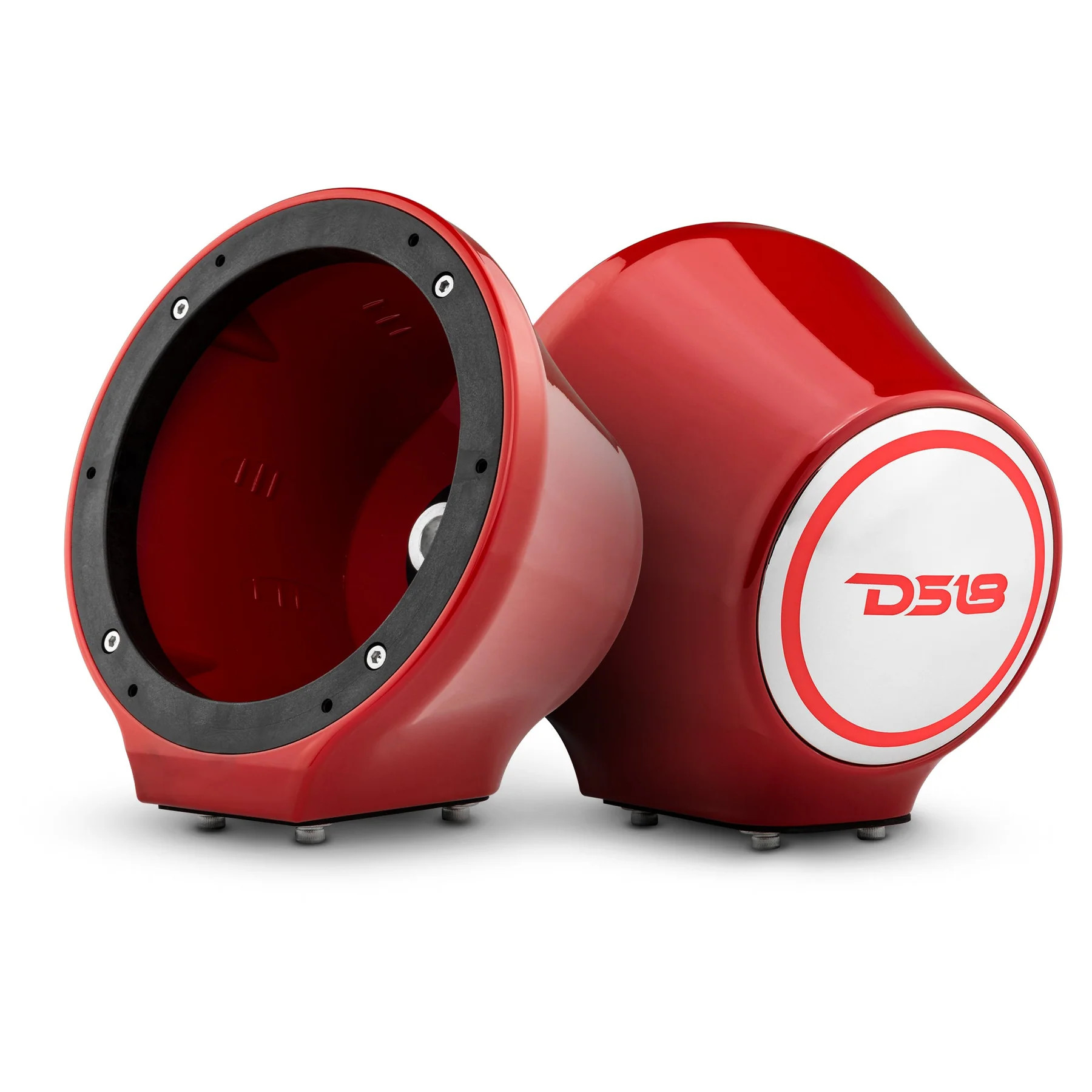 DS18 HYDRO FLAT MOUNT UNIVERSAL POD FOR 6.5" SPEAKERS , BUILT IN RGB LED - RED PAIR