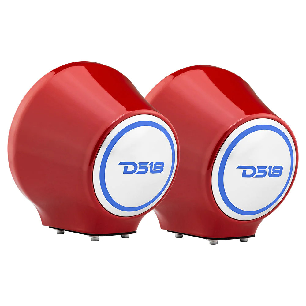 DS18 HYDRO FLAT MOUNT UNIVERSAL POD FOR 6.5" SPEAKERS , BUILT IN RGB LED - RED PAIR