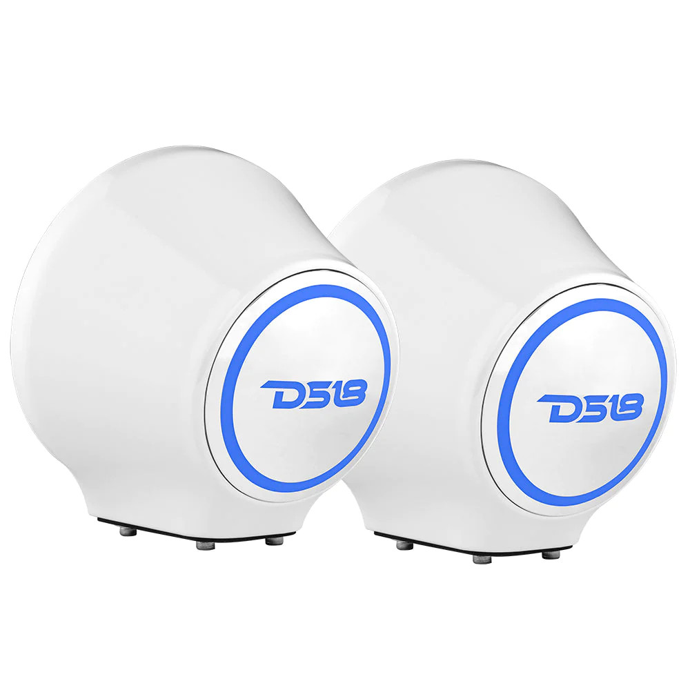DS18 HYDRO FLAT MOUNT UNIVERSAL POD FOR 6.5" SPEAKERS , BUILT IN RGB LED - WHITE PAIR