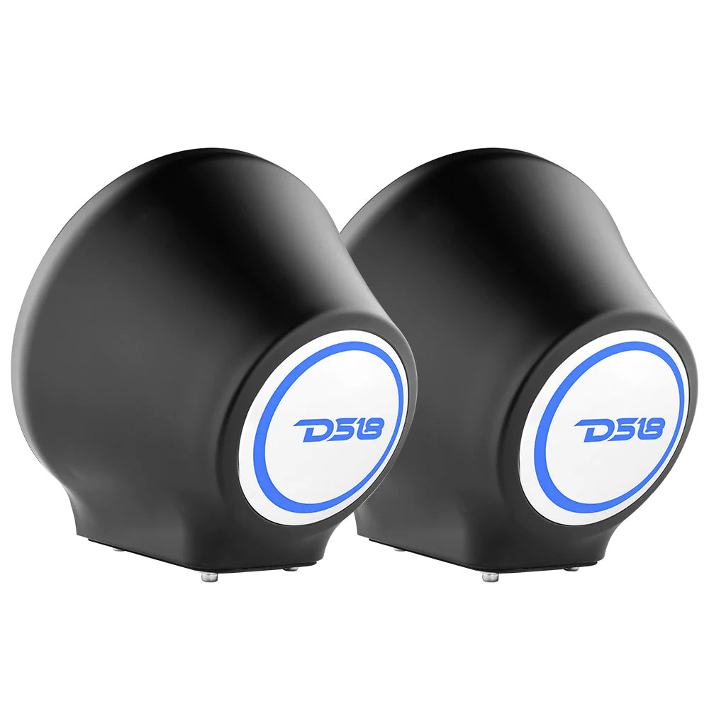 DS18 HYDRO FLAT MOUNT UNIVERSAL POD FOR 8" SPEAKERS , BUILT IN RGB LED - BLACK PAIR