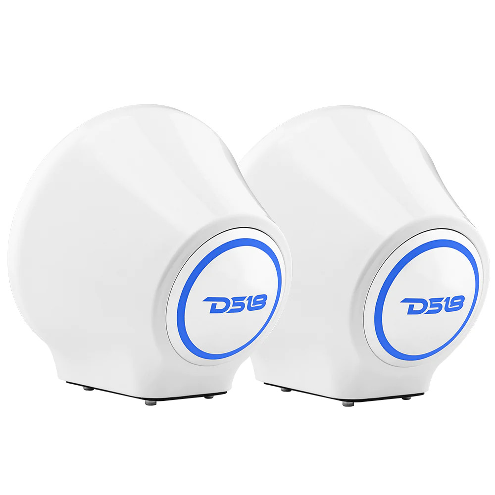 DS18 HYDRO FLAT MOUNT UNIVERSAL POD FOR 8" SPEAKERS , BUILT IN RGB LED - WHITE PAIR