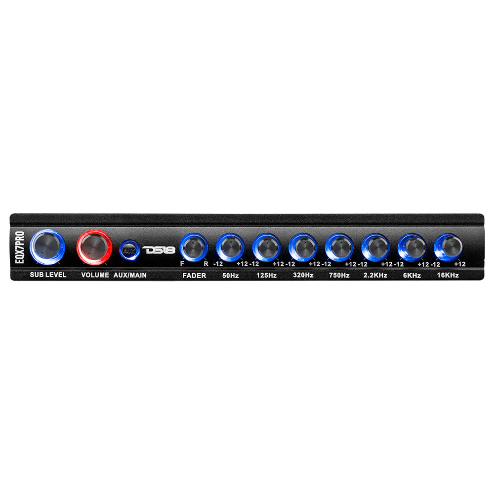DS18 HIGH VOLT 7 BAND EQUALIZER WITH HIGH LEVEL INPUT, AUTO TURN-ON & HIGH VOLTAGE INDICATOR