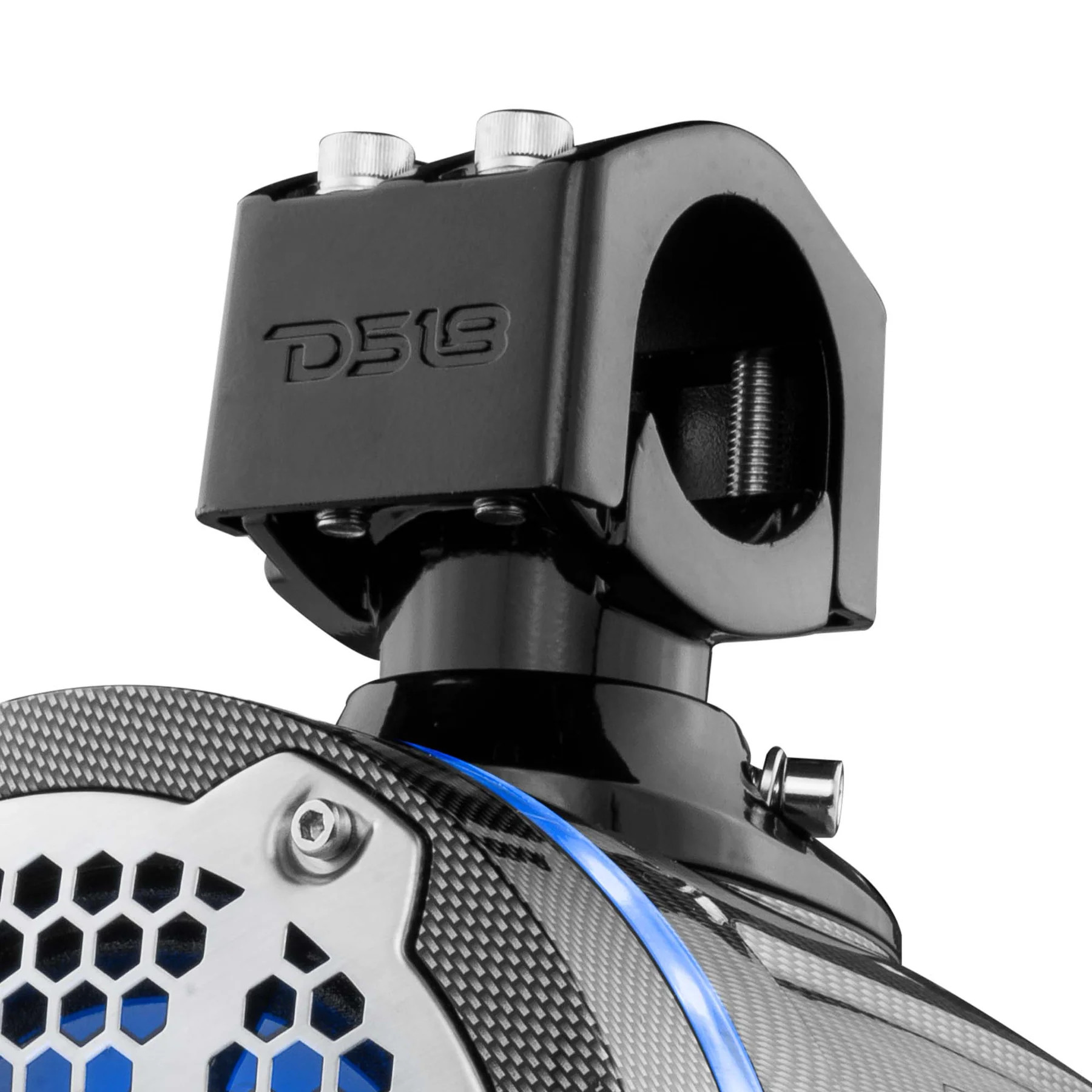 DS18 HYDRO 6.5" NEODYNIUM MARINE TOWERS WITH BUILT IN PASSIVE RADIATOR, 1" DRIVER & RGB LED LIGHTS, 450W - BLACK CARBON FIBER FINISH