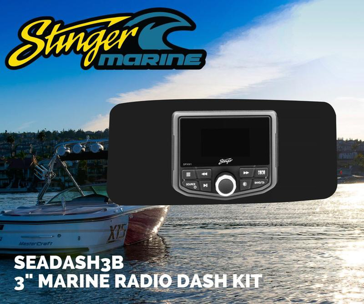 STINGER UNIVERSAL MARINE 3" RADIO KIT - BLACK FINISH
