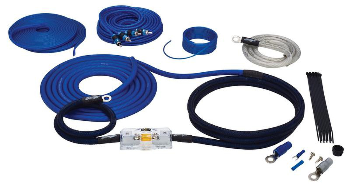 SK6241 6000 SERIES 4 GAUGE POWER WIRING KIT BLUE TRUE-SPEC W/ RCA CABLE